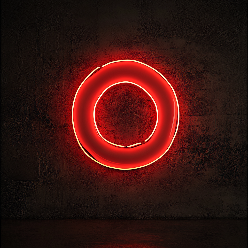 Bagel - Red Neon Sign, 24 Inches
