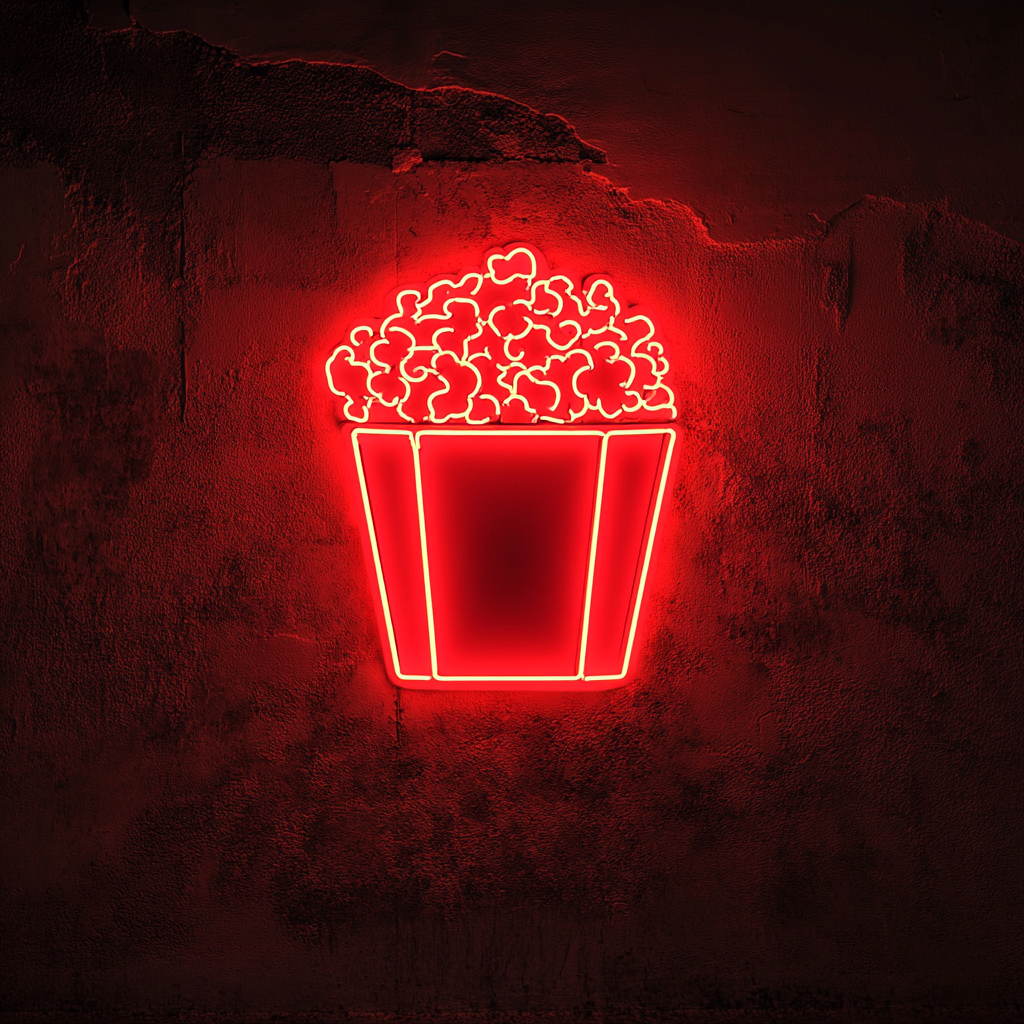 Bag of Popcorn - Red Neon Sign, 18 Inches