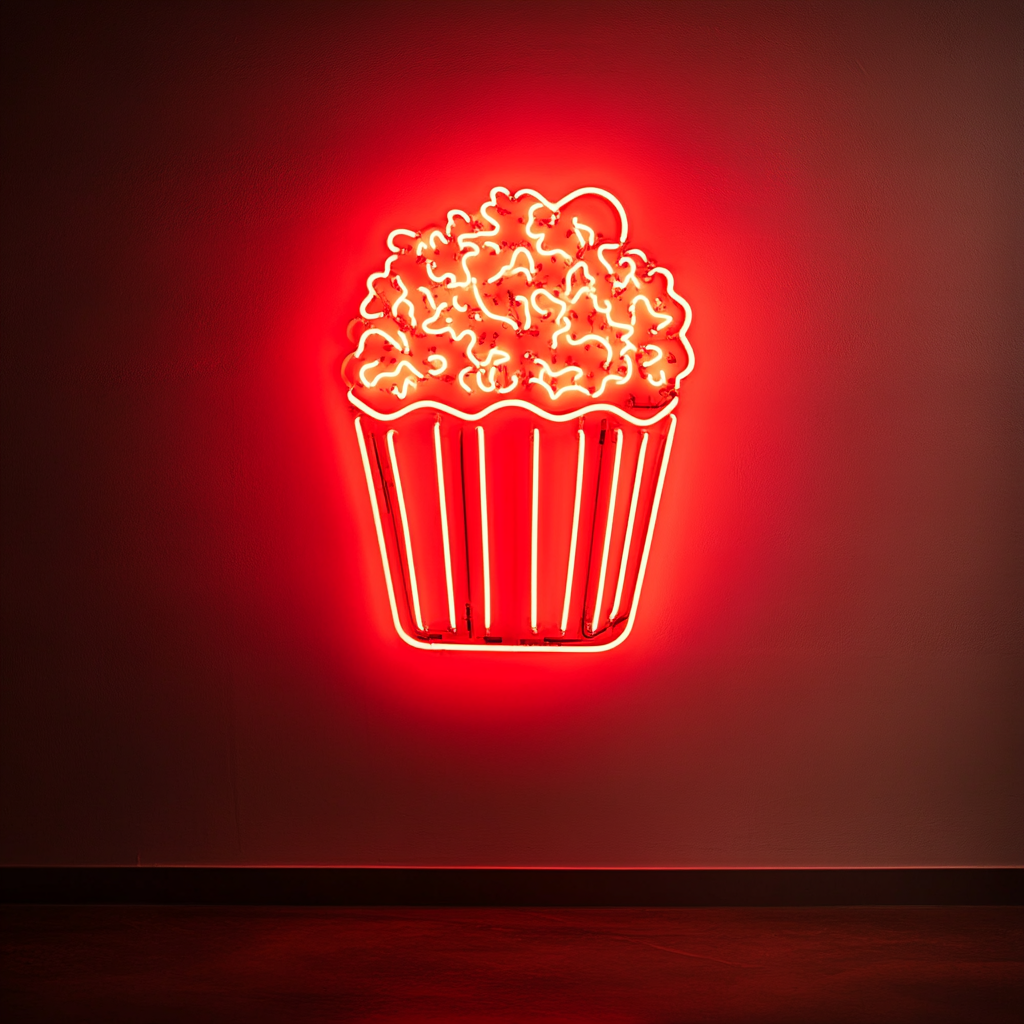 Bag of Popcorn - Red Neon Sign, 18 Inches