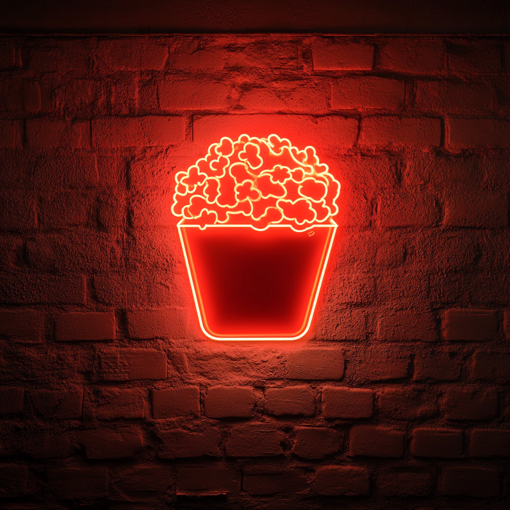 Bag of Popcorn - Red Neon Sign, 18 Inches