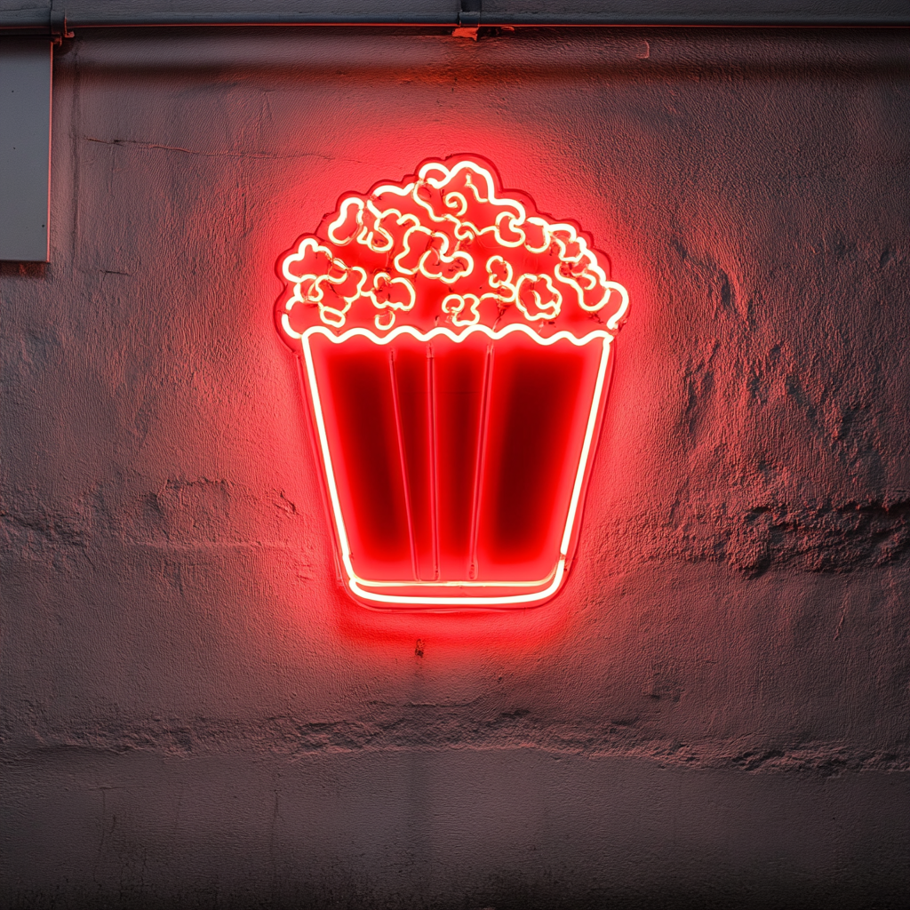 Bag of Popcorn - Red Neon Sign, 18 Inches