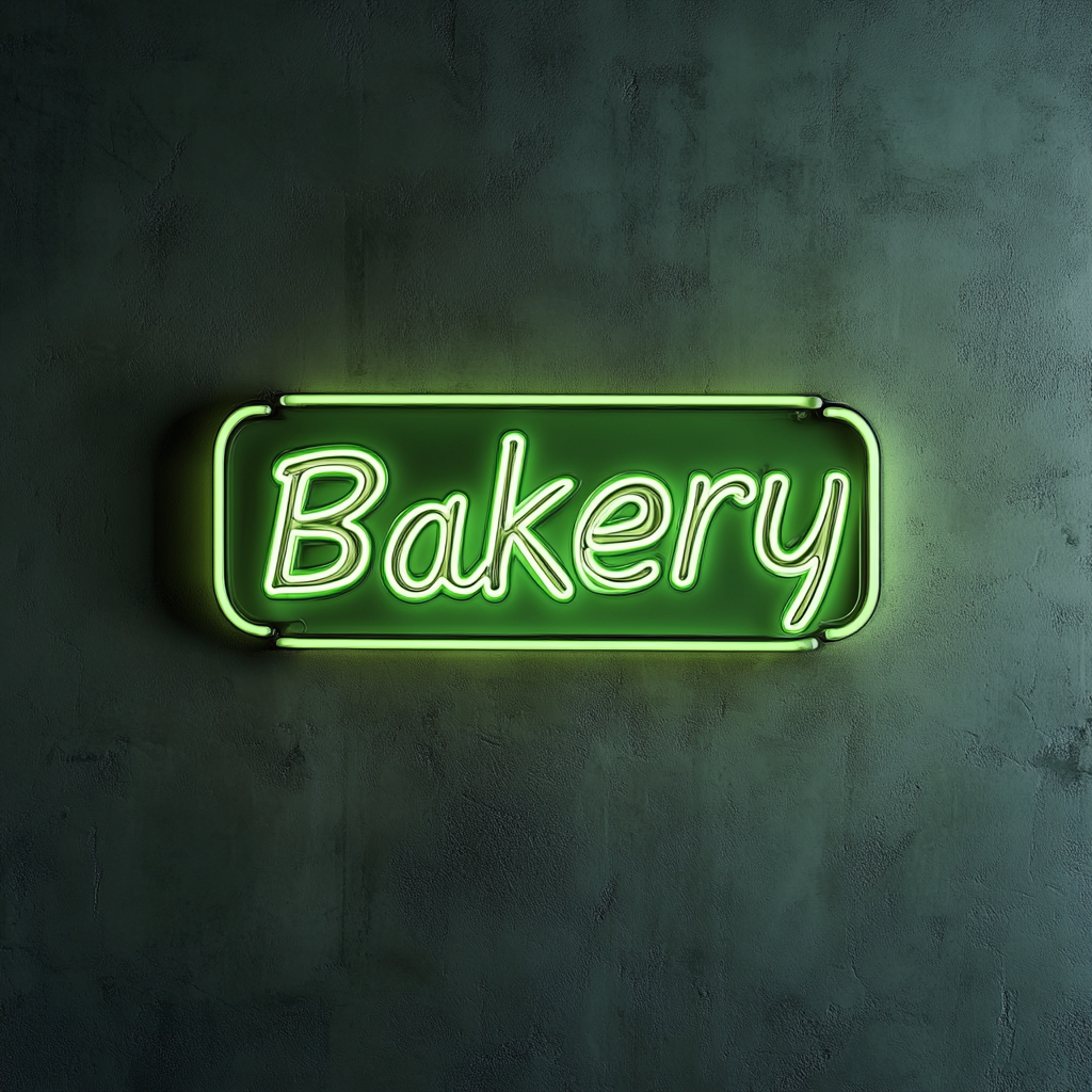 Bakery - Green Neon Sign, 18 Inches