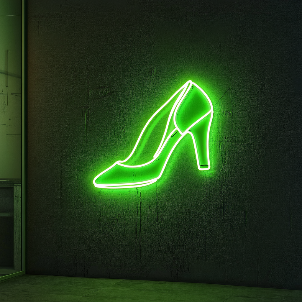Ballet Shoes - Green Neon Sign, 18 Inches