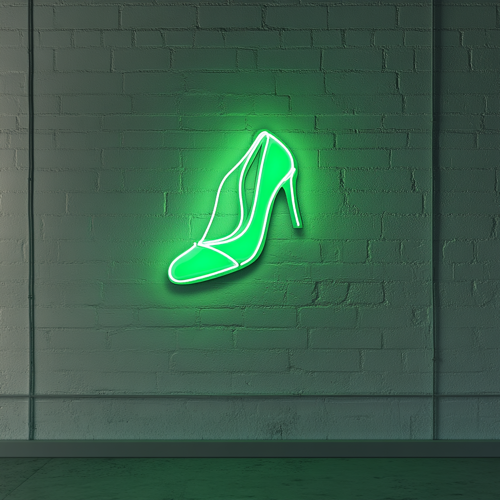 Ballet Shoes - Green Neon Sign, 18 Inches