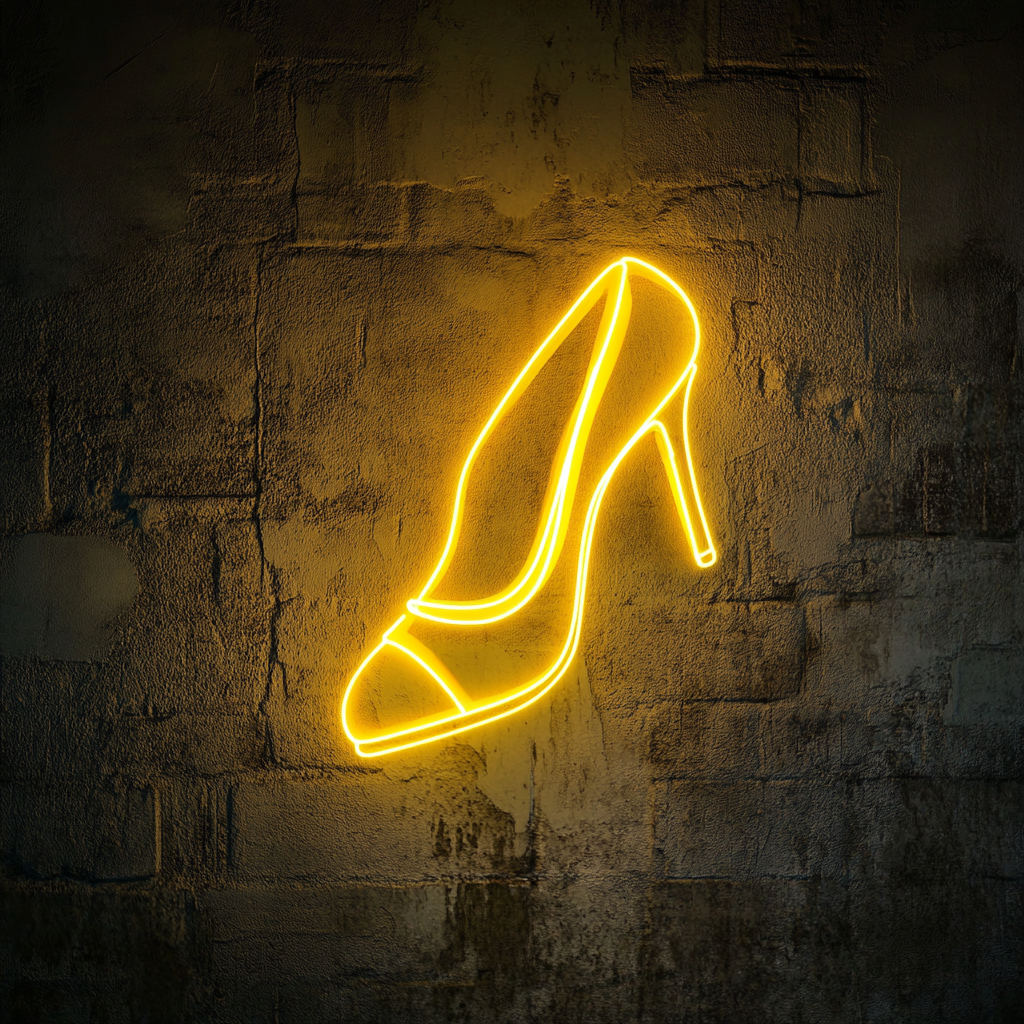 Ballet Shoes - Yellow Neon Sign, 18 Inches