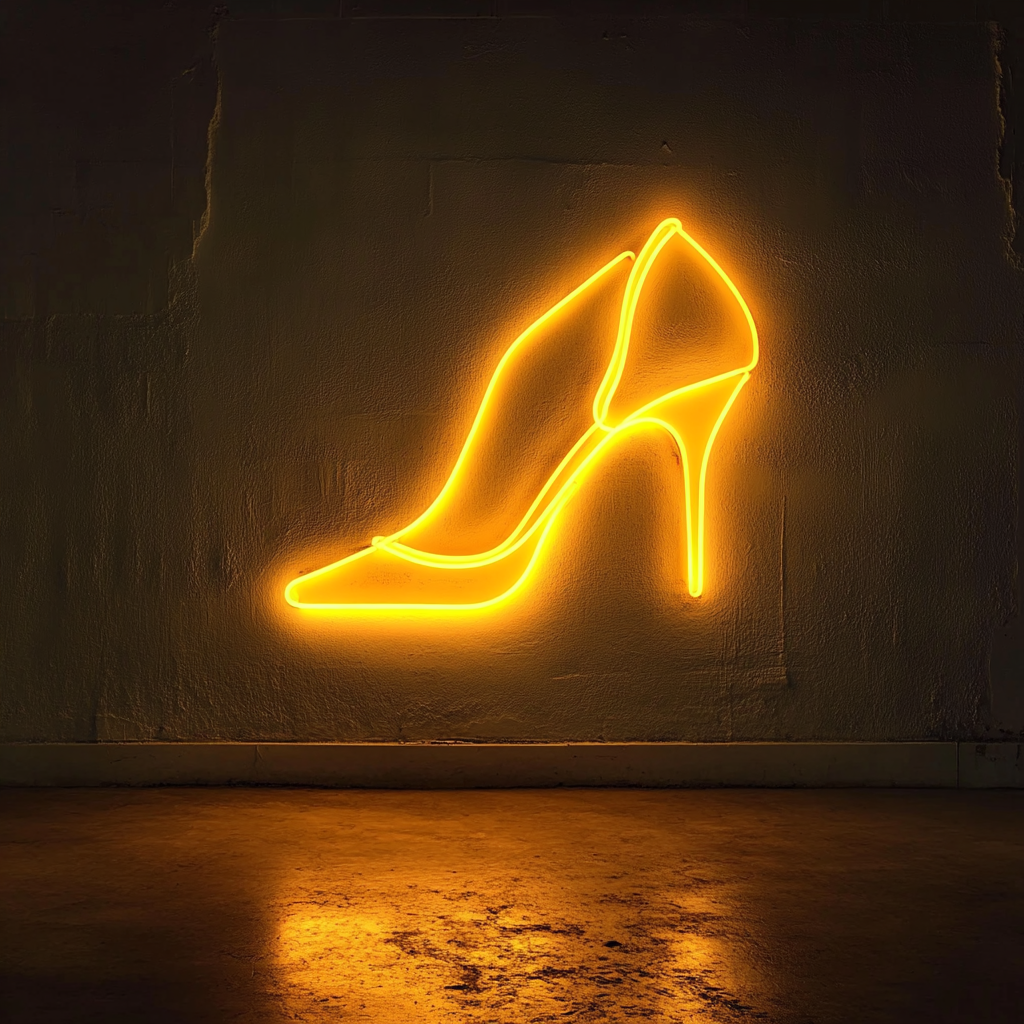 Ballet Shoes - Yellow Neon Sign, 18 Inches