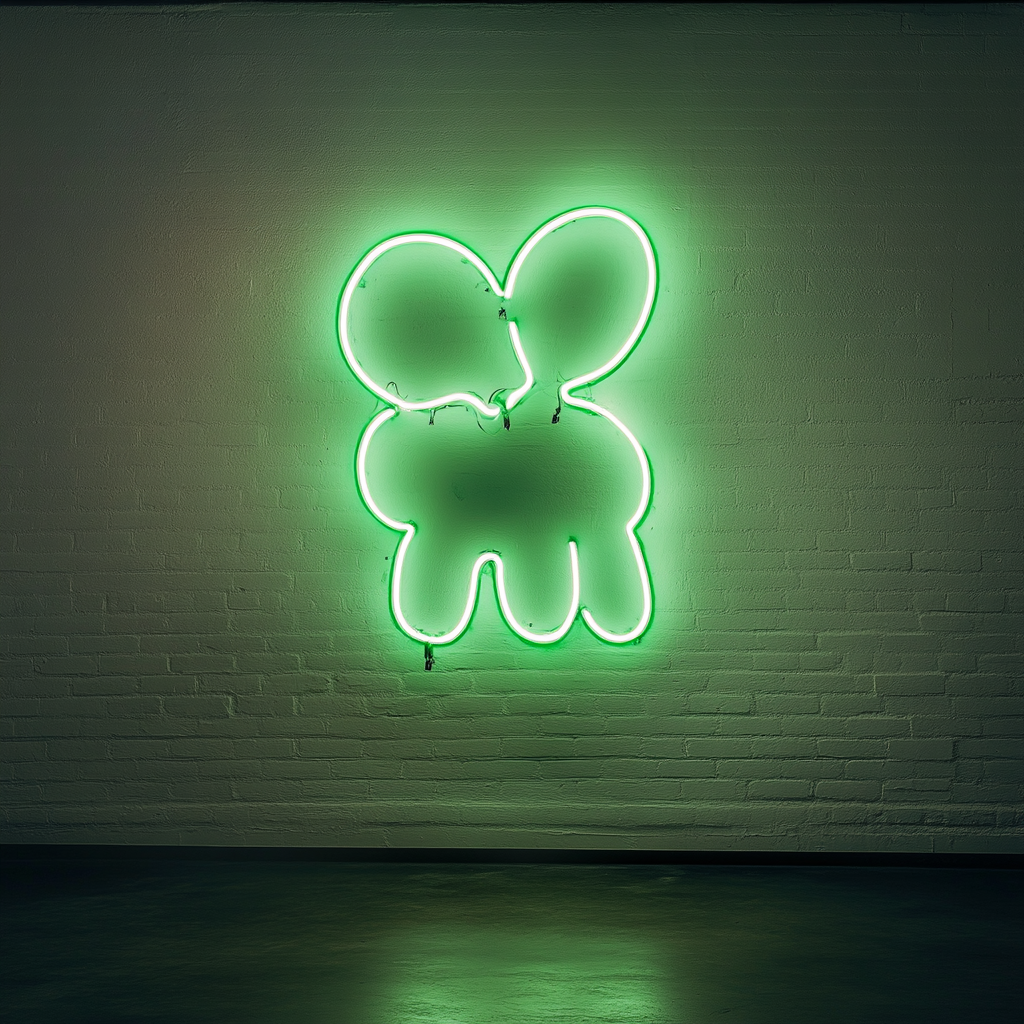 Balloon Animal - Green Neon Sign, 18 Inches