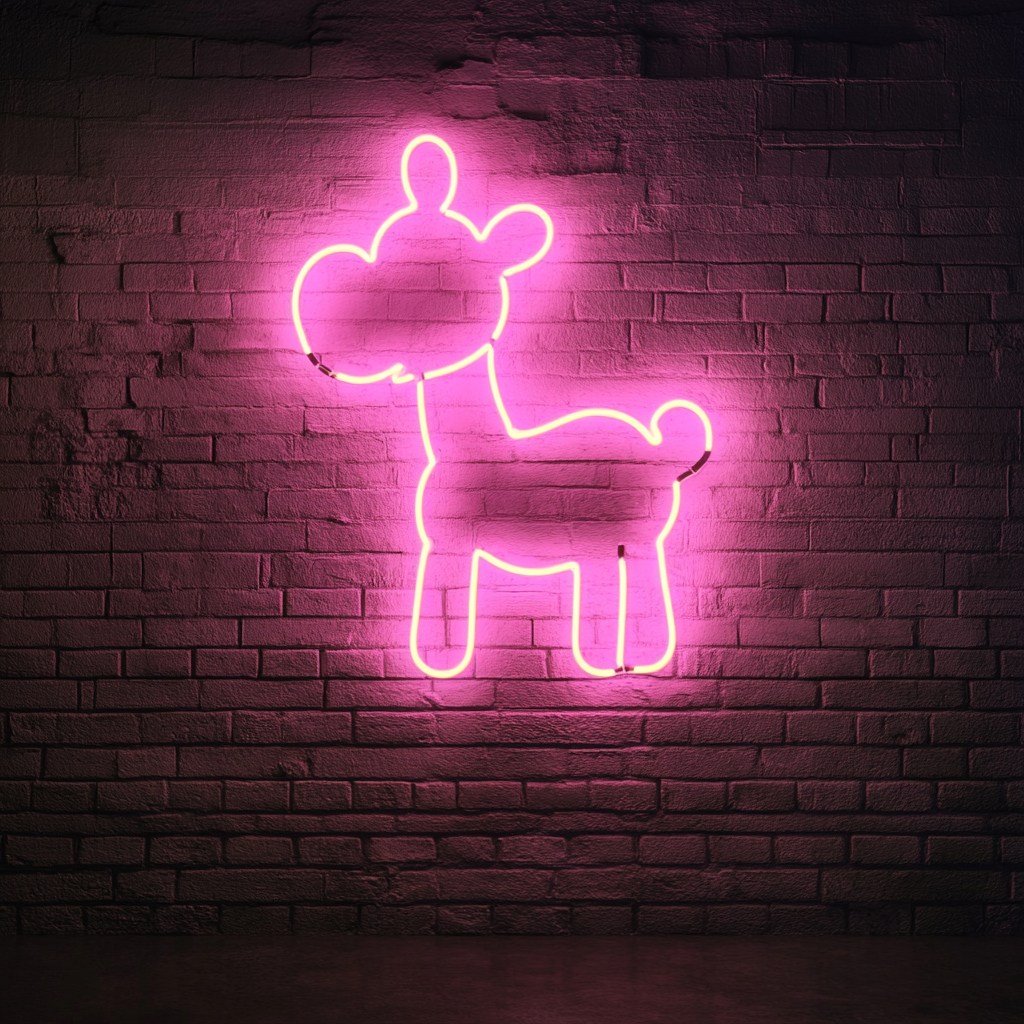 Balloon Animal - Pink Neon Sign, 24 Inches
