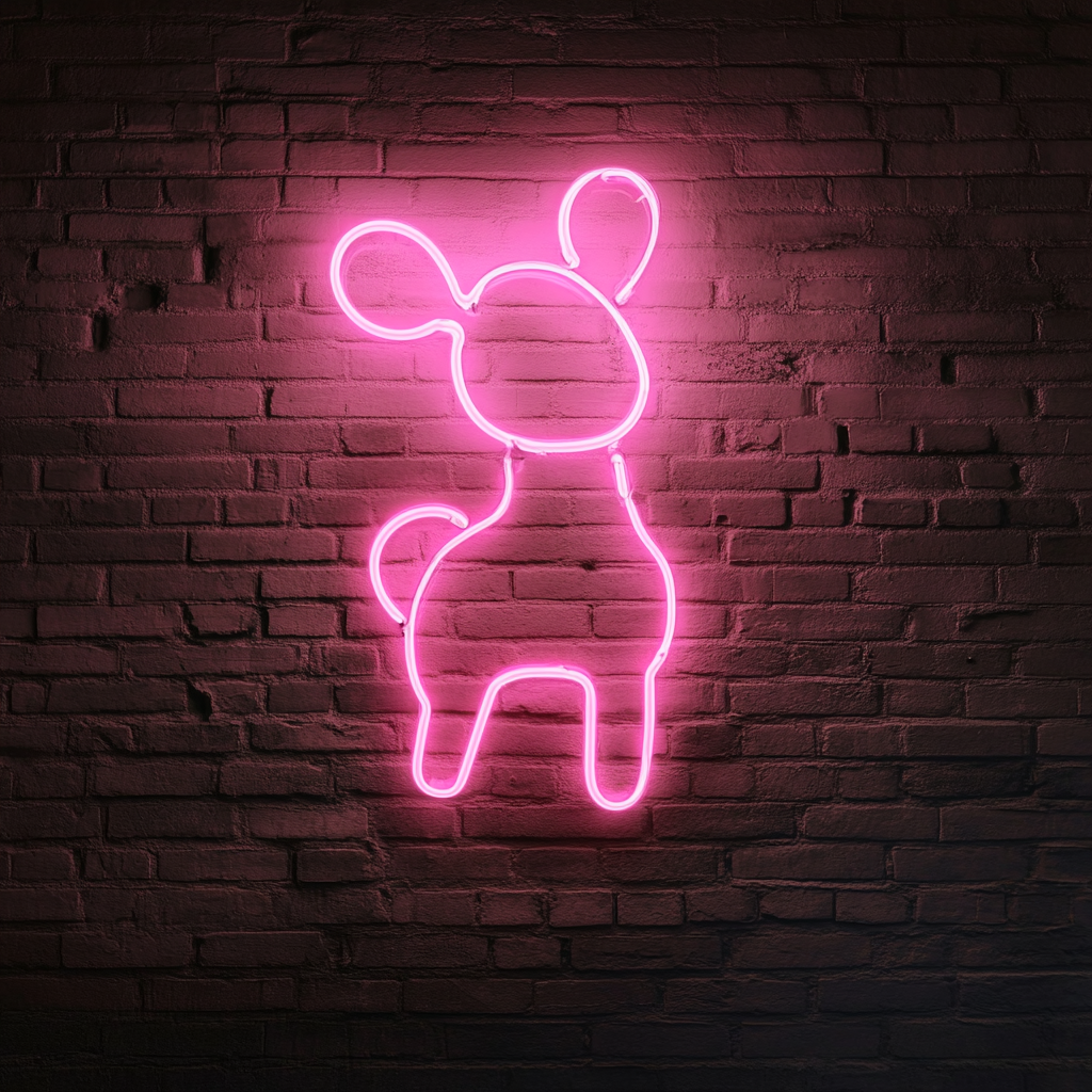Balloon Animal - Pink Neon Sign, 24 Inches