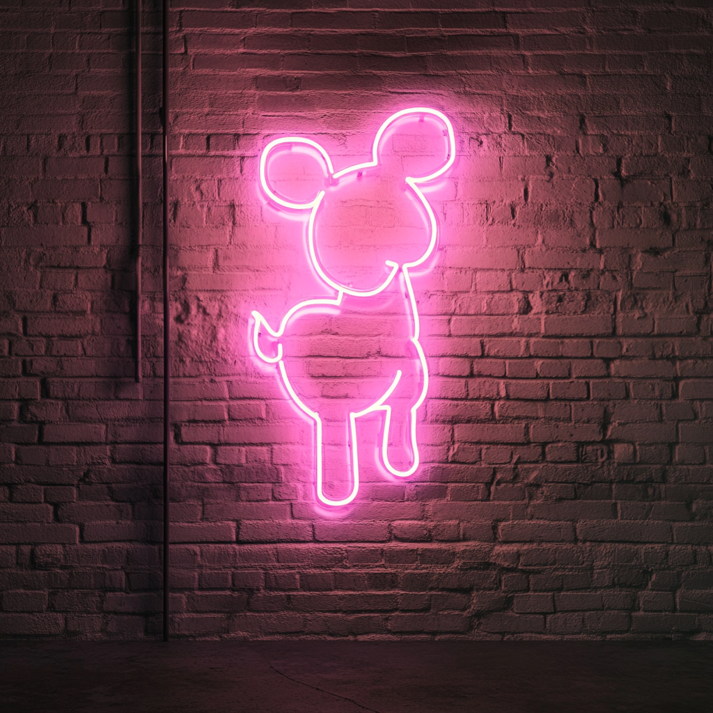 Balloon Animal - Pink Neon Sign, 24 Inches