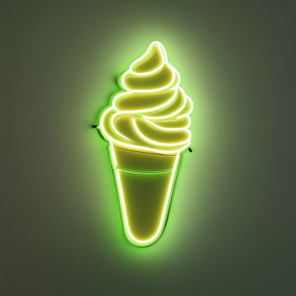 Banana Split Sundae - Green Neon Sign, 18 Inches