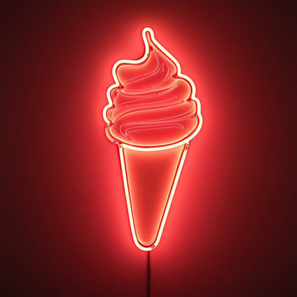Banana Split Sundae - Red Neon Sign, 24 Inches