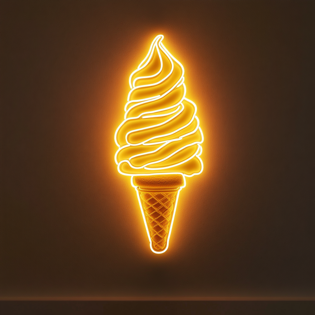 Banana Split Sundae - Yellow Neon Sign, 24 Inches