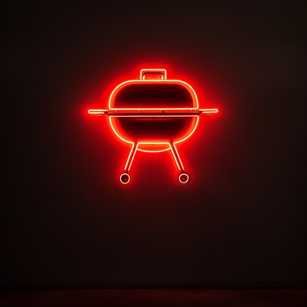 Barbecue Smoker - Red Neon Sign, 18 Inches