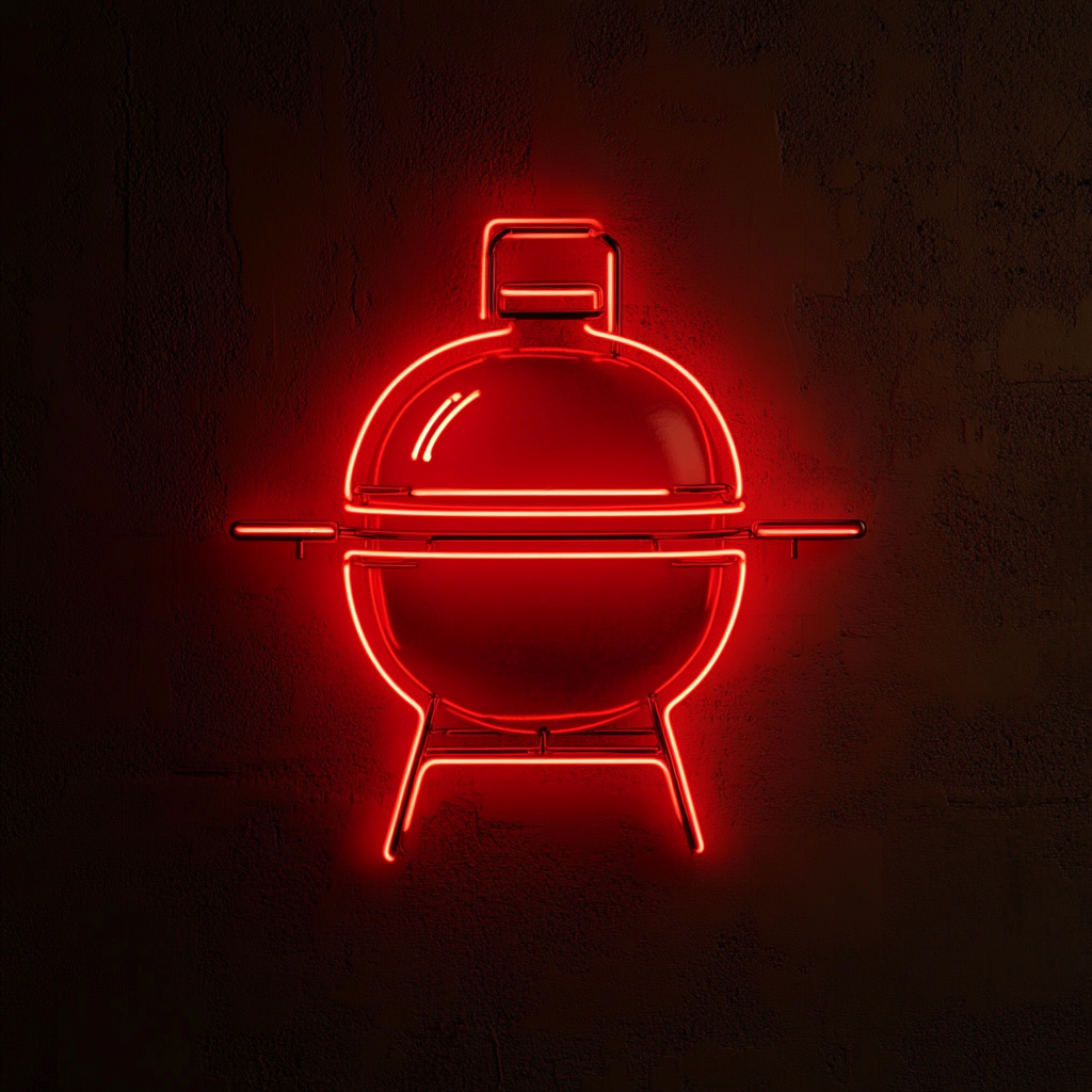 Barbecue Smoker - Red Neon Sign, 24 Inches