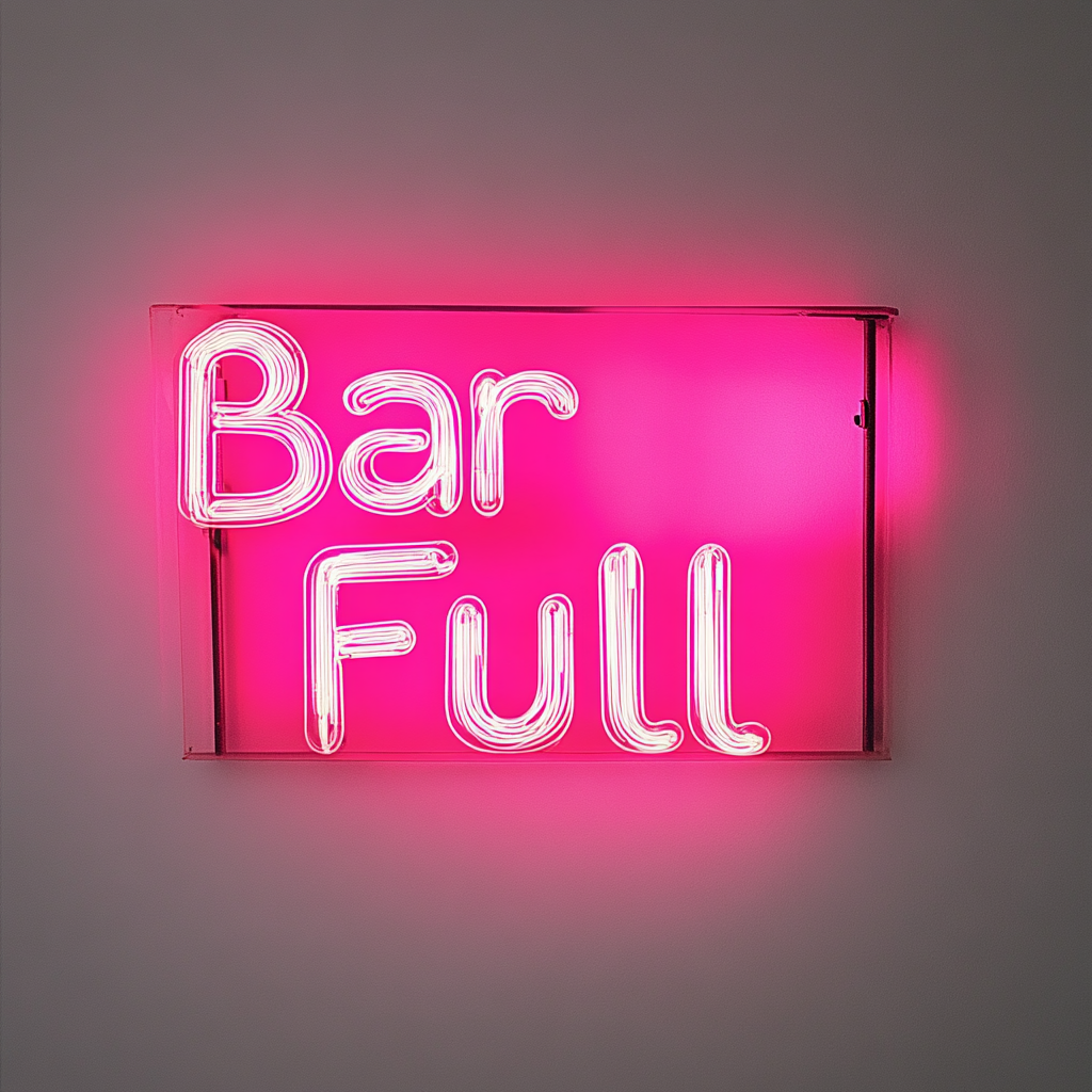 "Bar Full" - Pink Neon Sign, 24 Inches