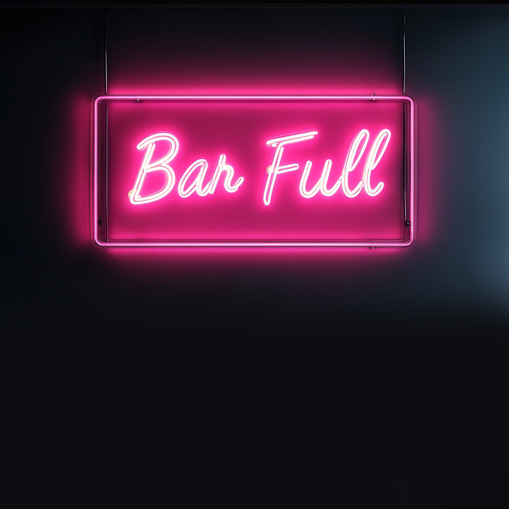 "Bar Full" - Pink Neon Sign, 24 Inches