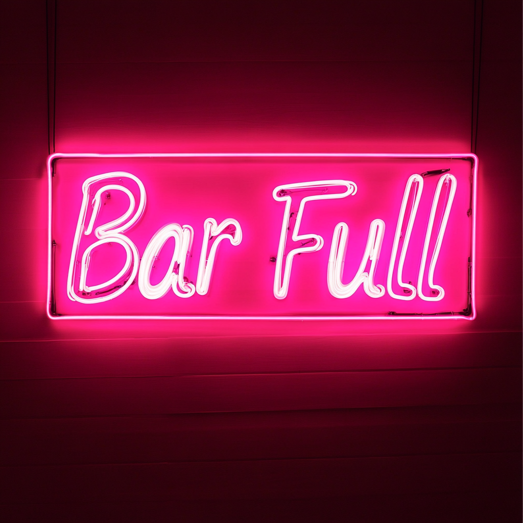 "Bar Full" - Pink Neon Sign, 24 Inches