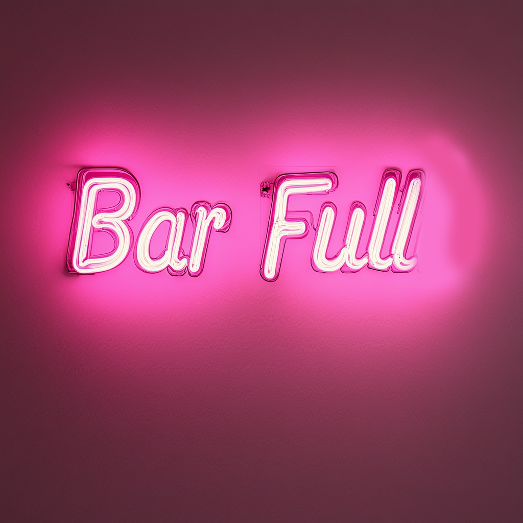 "Bar Full" - Pink Neon Sign, 24 Inches