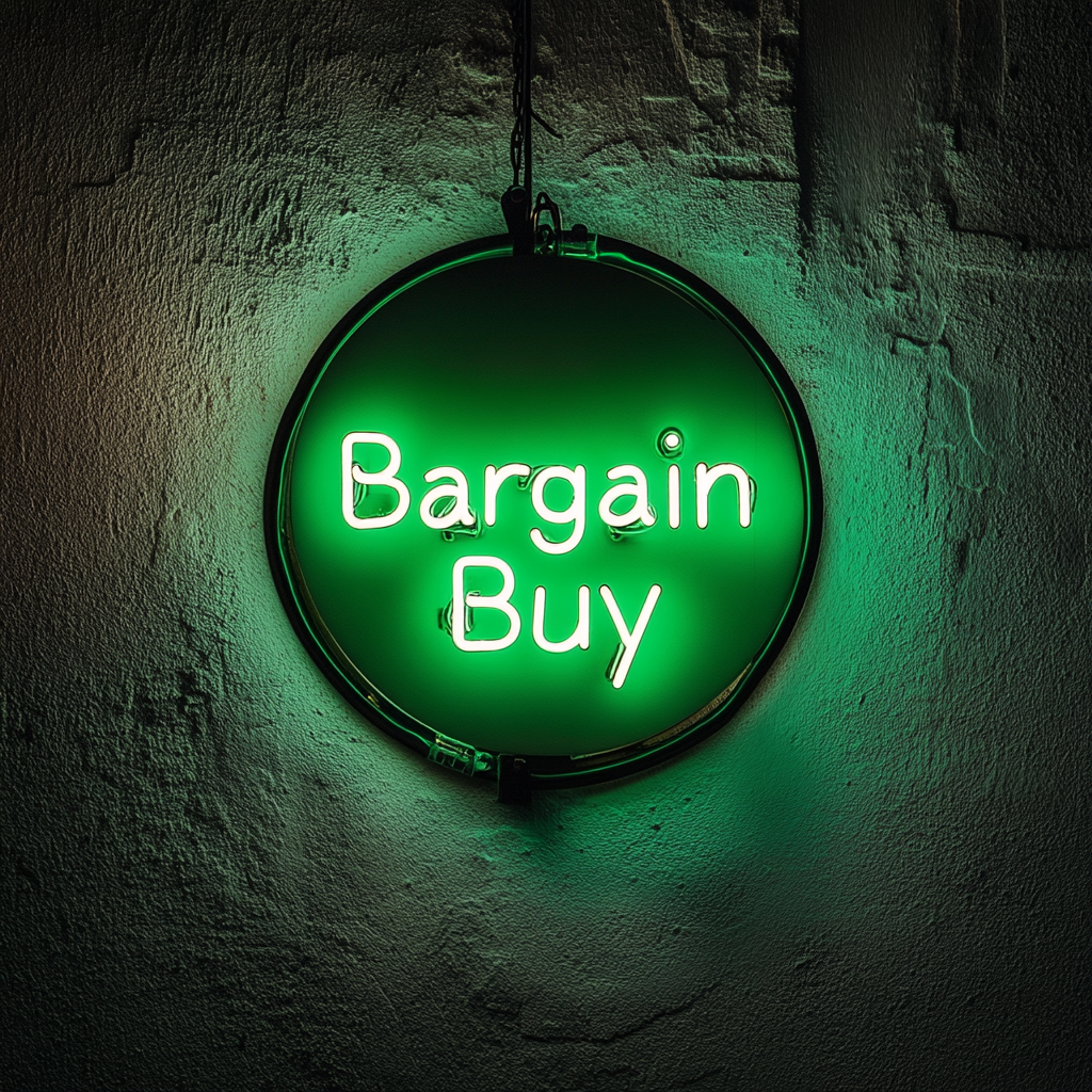 "Bargain Buy" - Green Neon Sign, 24 Inches