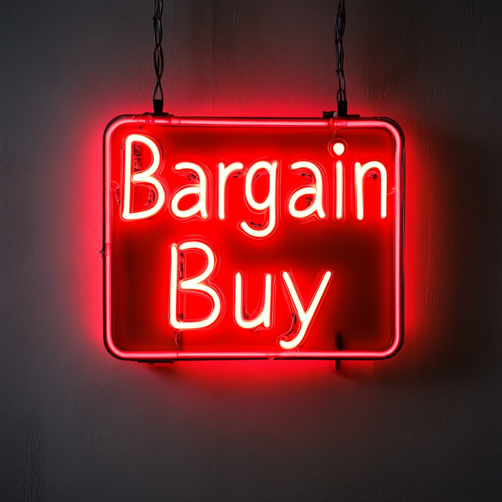 "Bargain Buy" - Red Neon Sign, 24 Inches