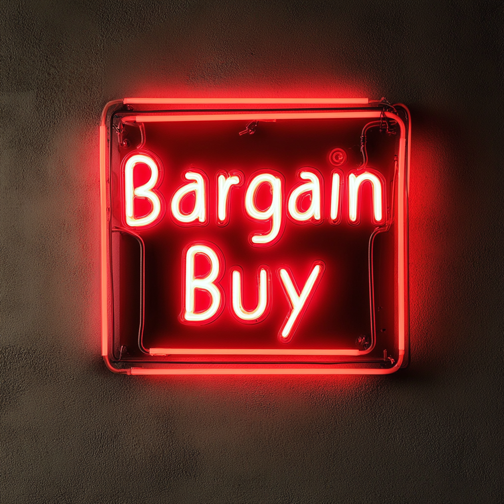 "Bargain Buy" - Red Neon Sign, 24 Inches