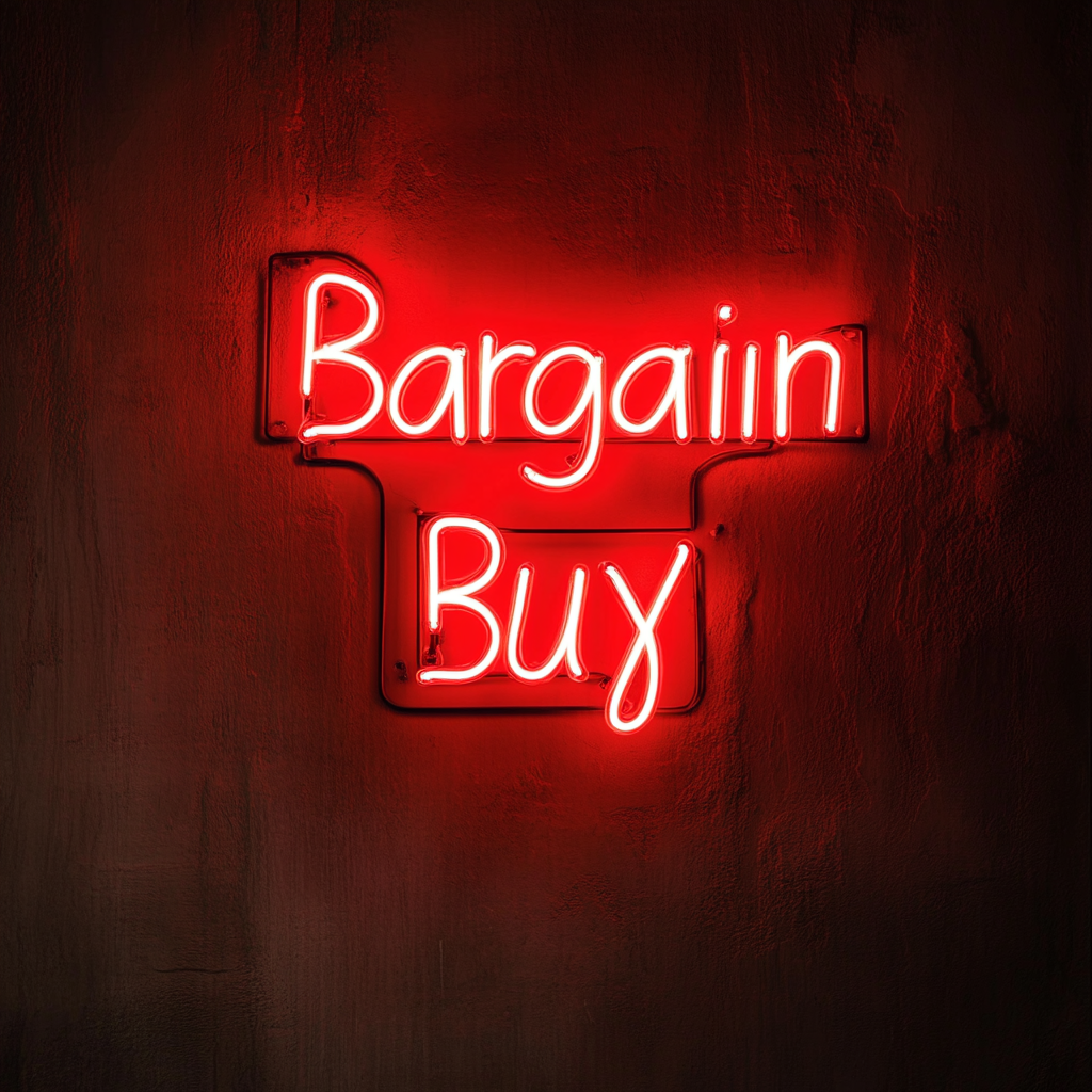 "Bargain Buy" - Red Neon Sign, 18 Inches