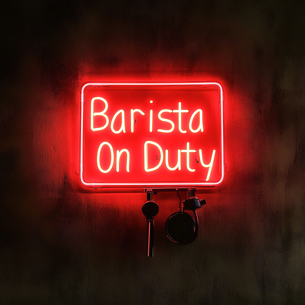 "Barista On Duty" - Red Neon Sign, 24 Inches