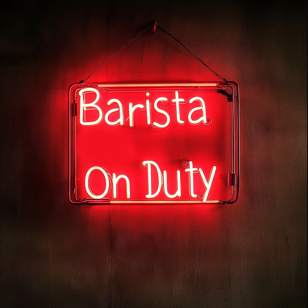 "Barista On Duty" - Red Neon Sign, 24 Inches