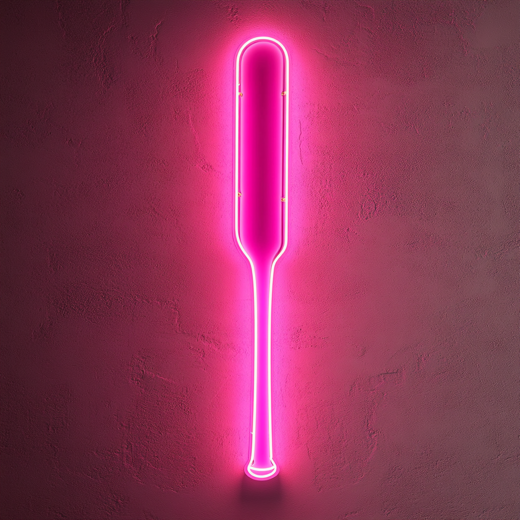 Baseball Bat - Pink Neon Sign, 18 Inches