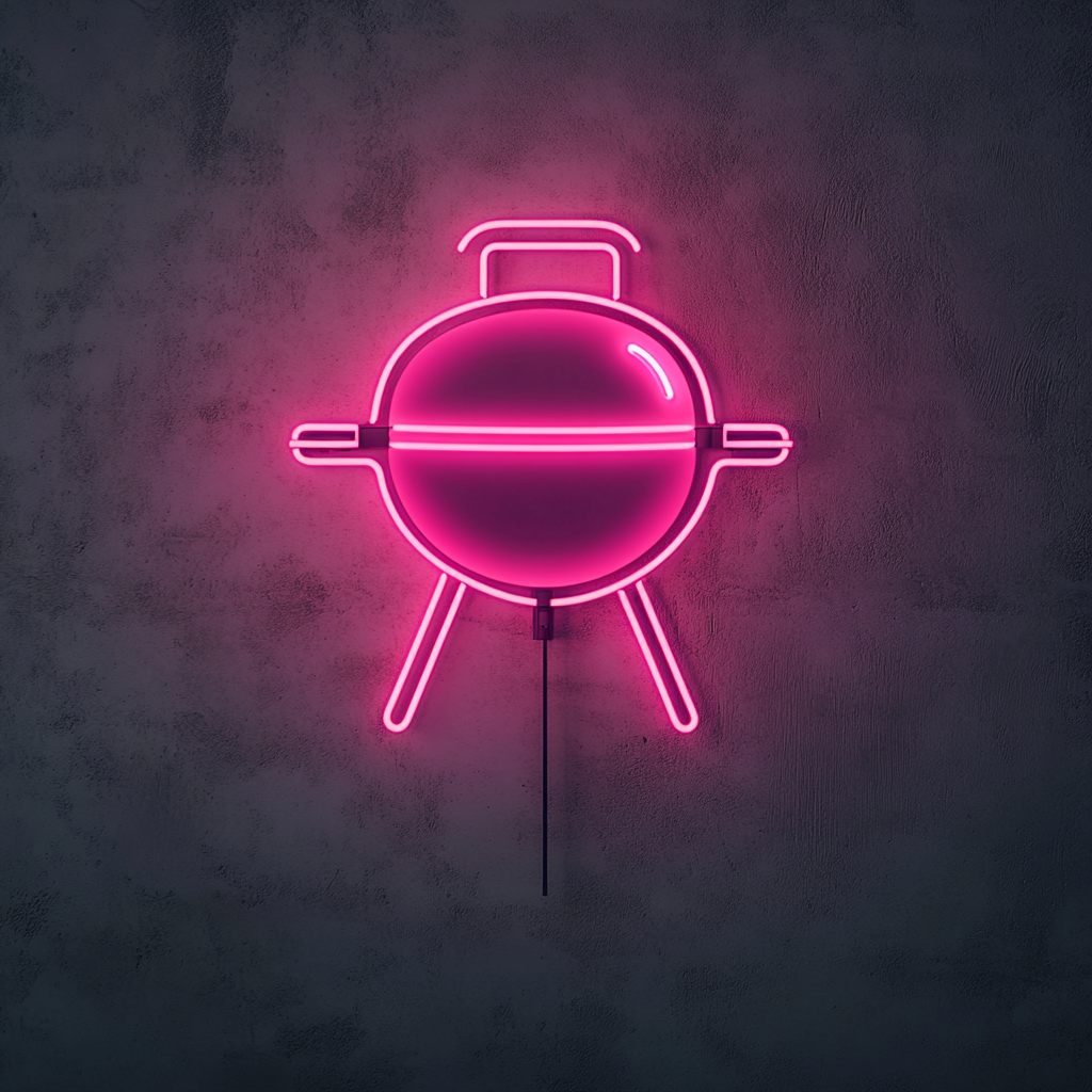 BBQ Grill - Pink Neon Sign, 18 Inches