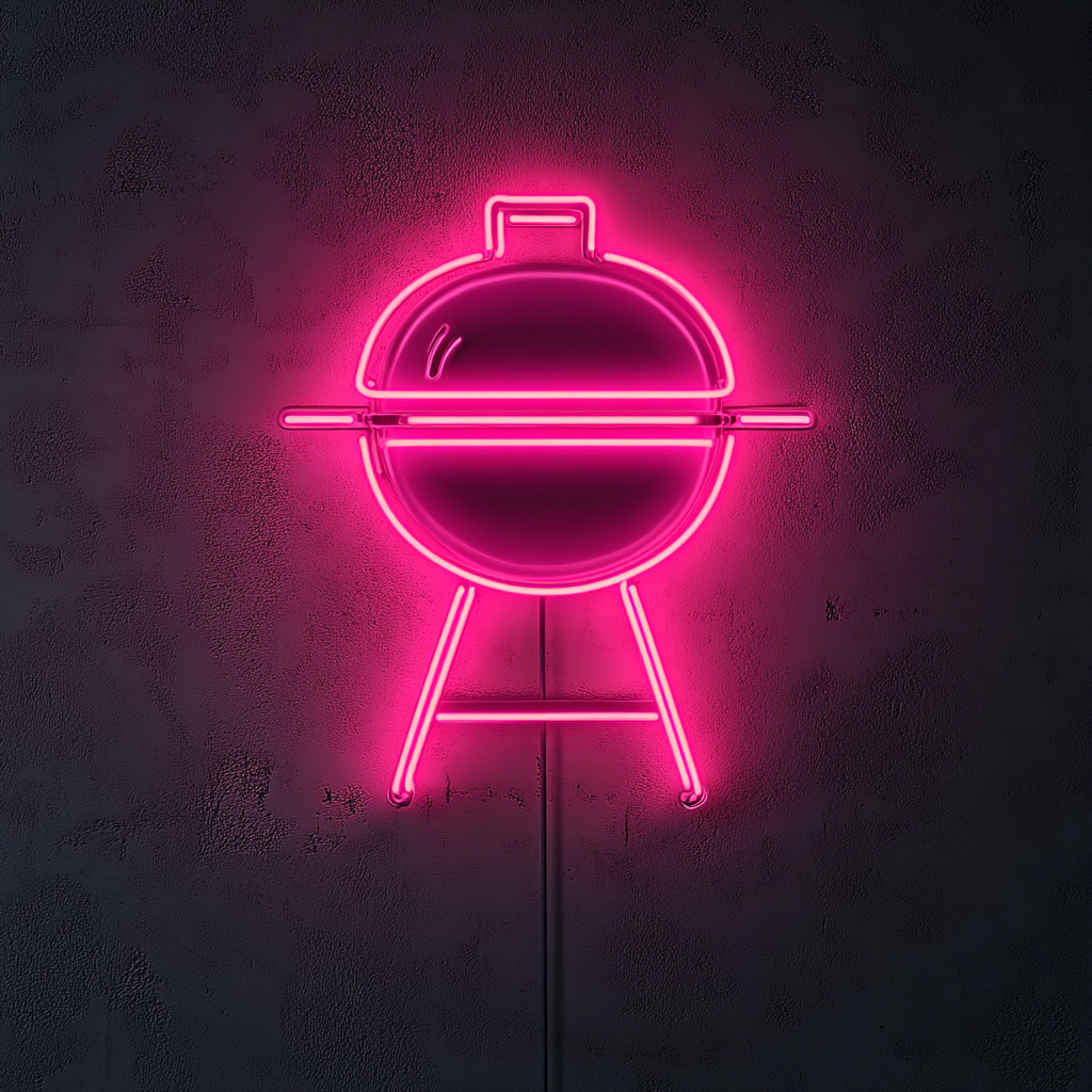 BBQ Grill - Pink Neon Sign, 18 Inches