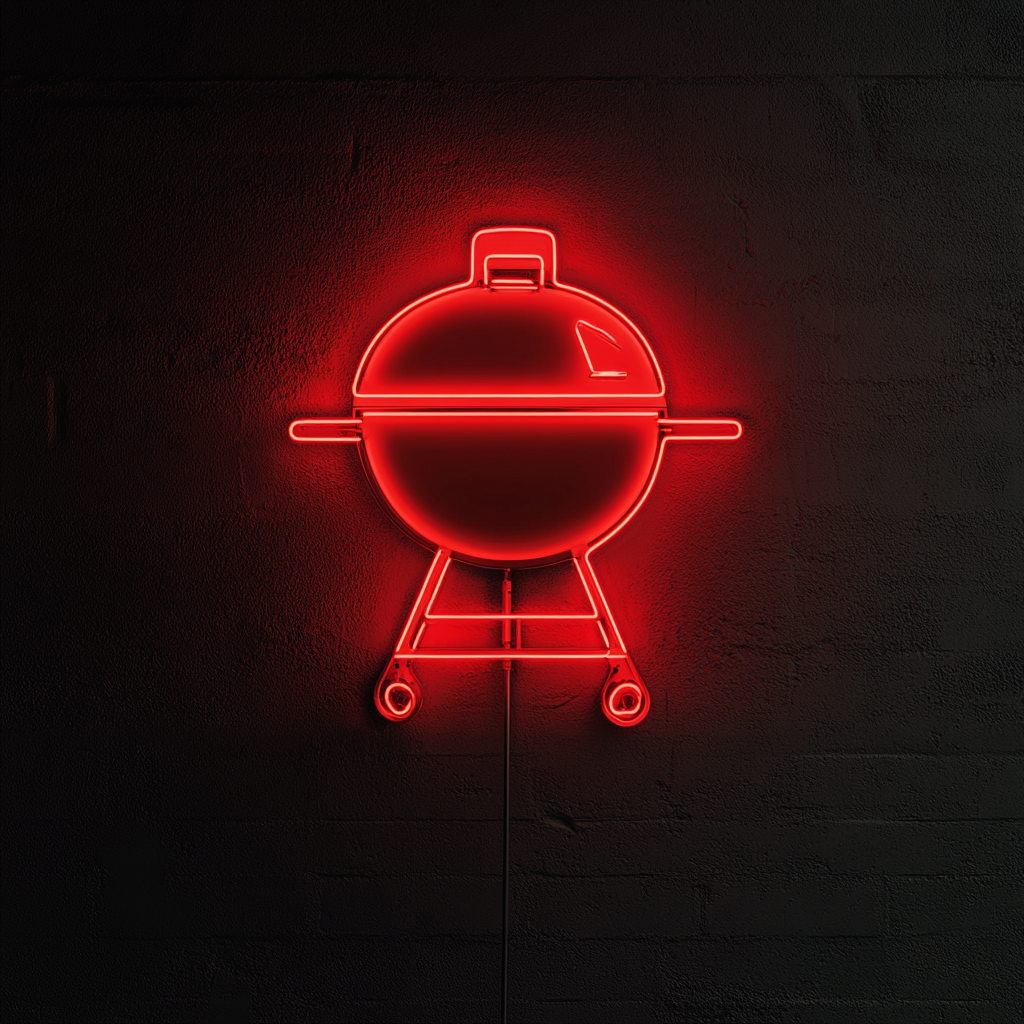 BBQ Grill - Red Neon Sign, 18 Inches