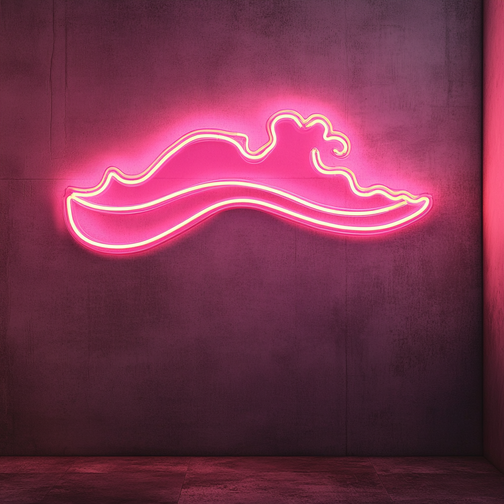 Beach Waves - Pink Neon Sign, 18 Inches