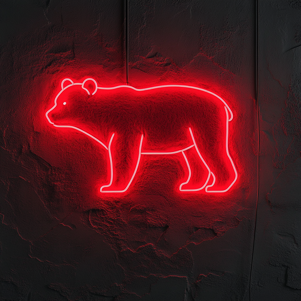 Bear Outline - Red Neon Sign, 24 Inches