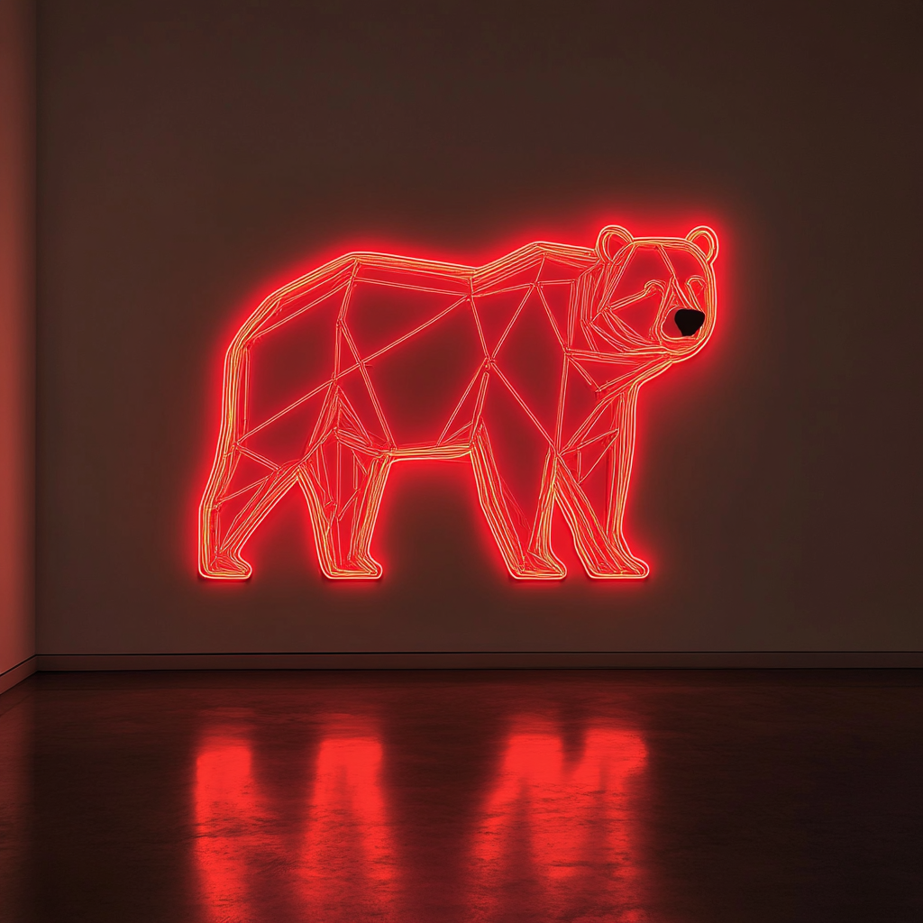Bear Outline - Red Neon Sign, 24 Inches