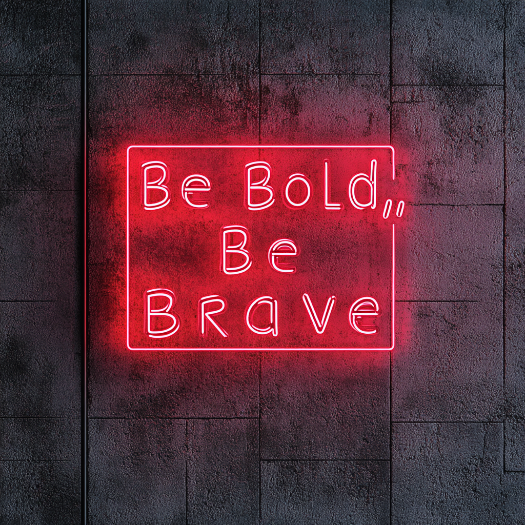 "Be Bold, Be Brave" - Red Neon Sign, 24 Inches