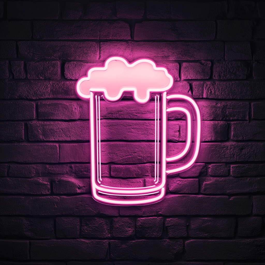 Beer Mug - Pink Neon Sign, 18 Inches