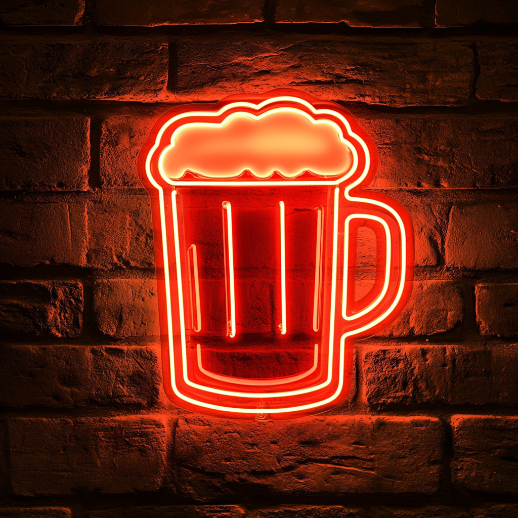 Beer Mug - Red Neon Sign, 18 Inches