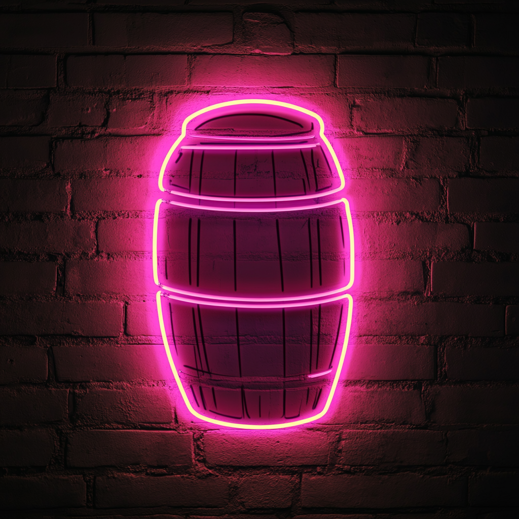 Beer Keg - Pink Neon Sign, 18 Inches