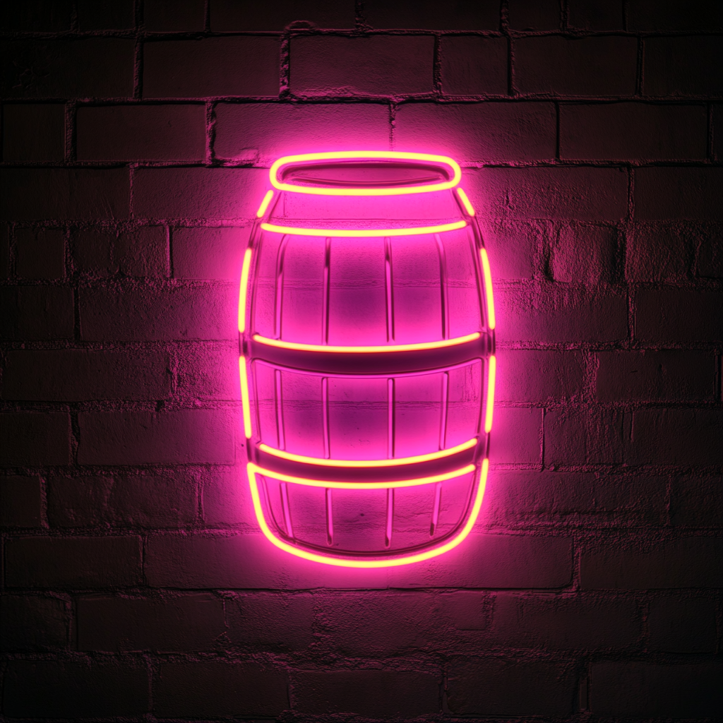 Beer Keg - Pink Neon Sign, 18 Inches