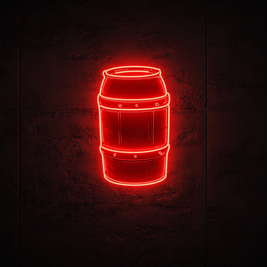 Beer Keg - Red Neon Sign, 18 Inches