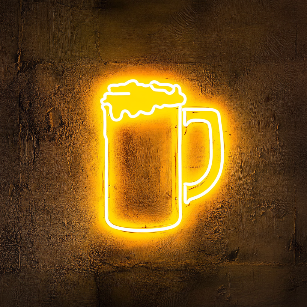 Beer Stein - Yellow Neon Sign, 18 Inches