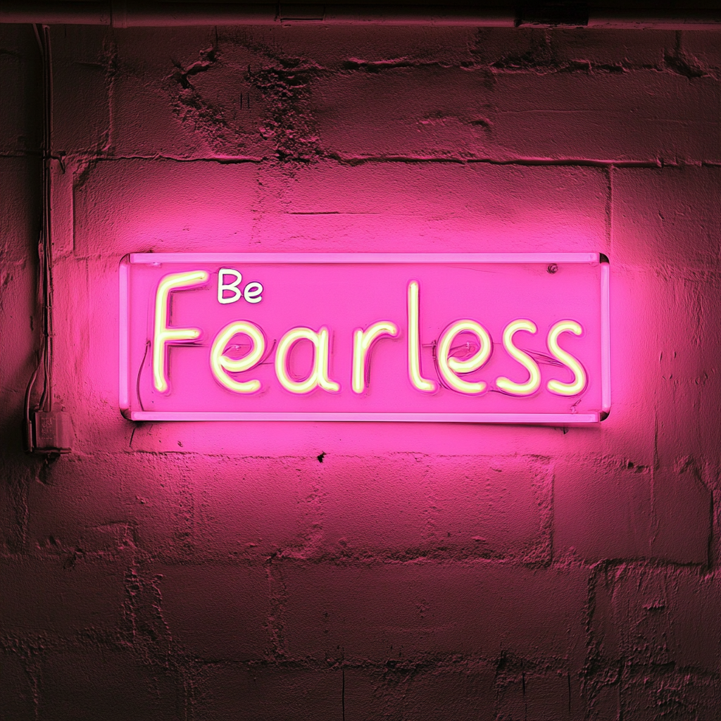 Be Fearless - Pink Neon Sign, 18 Inches