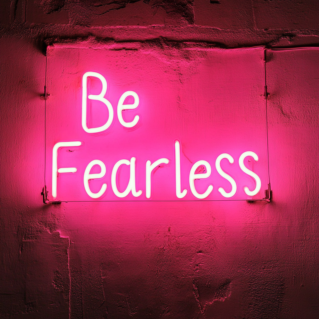 Be Fearless - Pink Neon Sign, 18 Inches