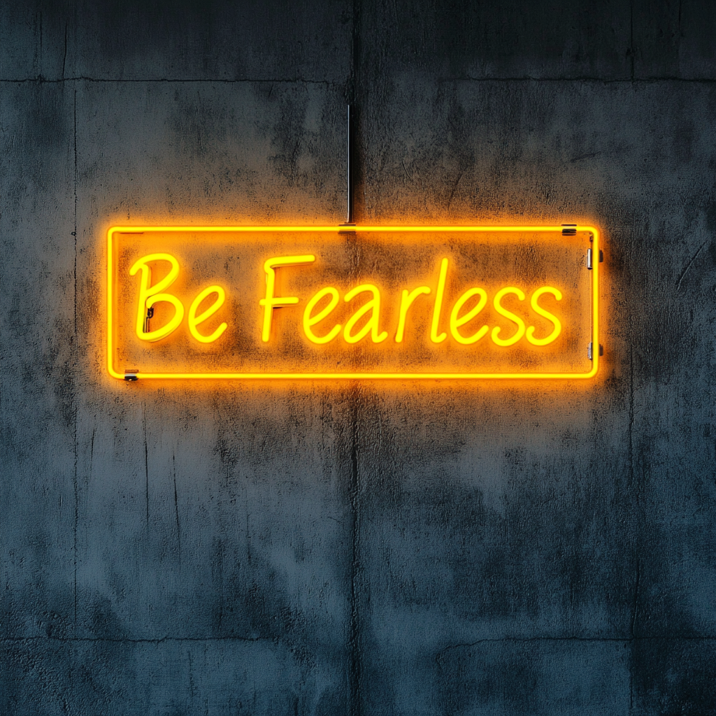 Be Fearless - Yellow Neon Sign, 18 Inches