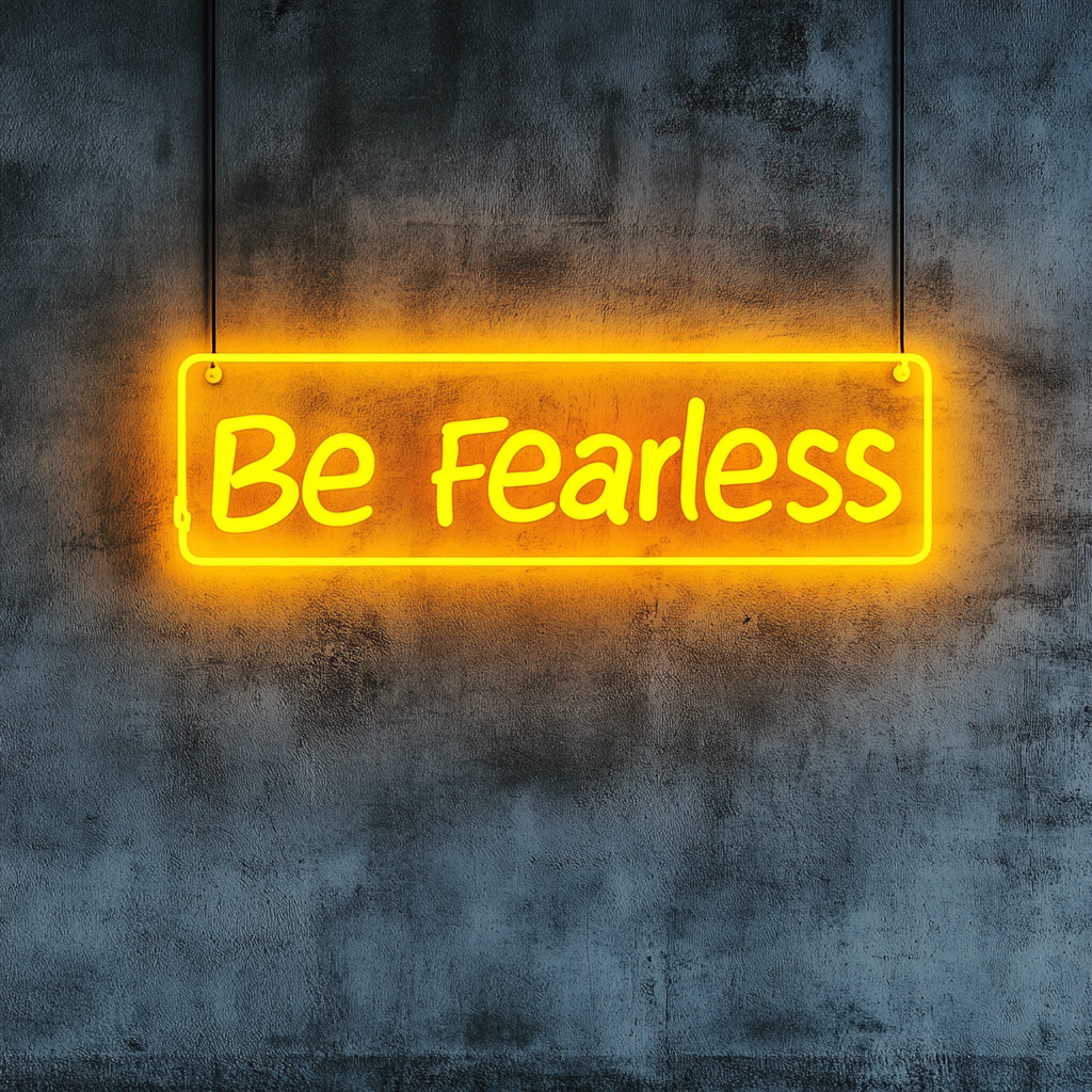 Be Fearless - Yellow Neon Sign, 24 Inches