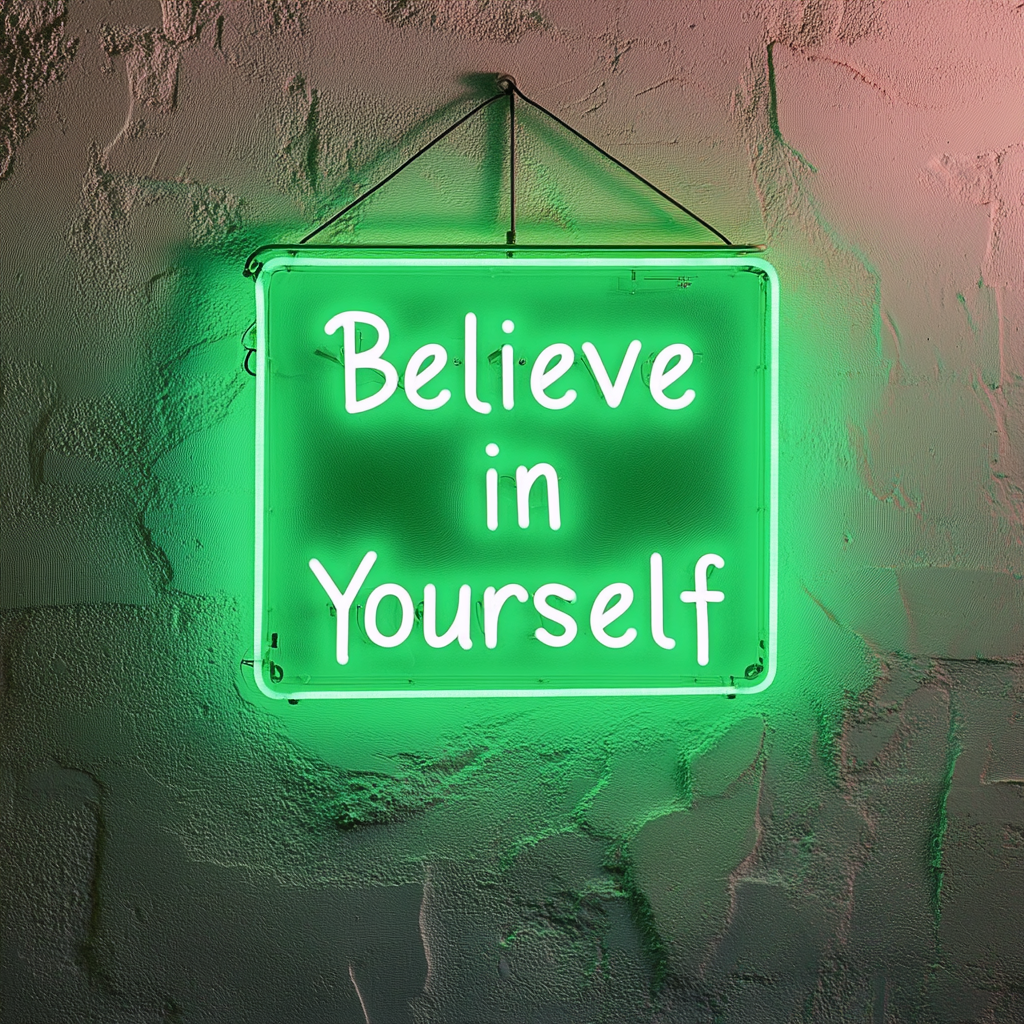 Believe in Yourself - Green Neon Sign, 18 Inches