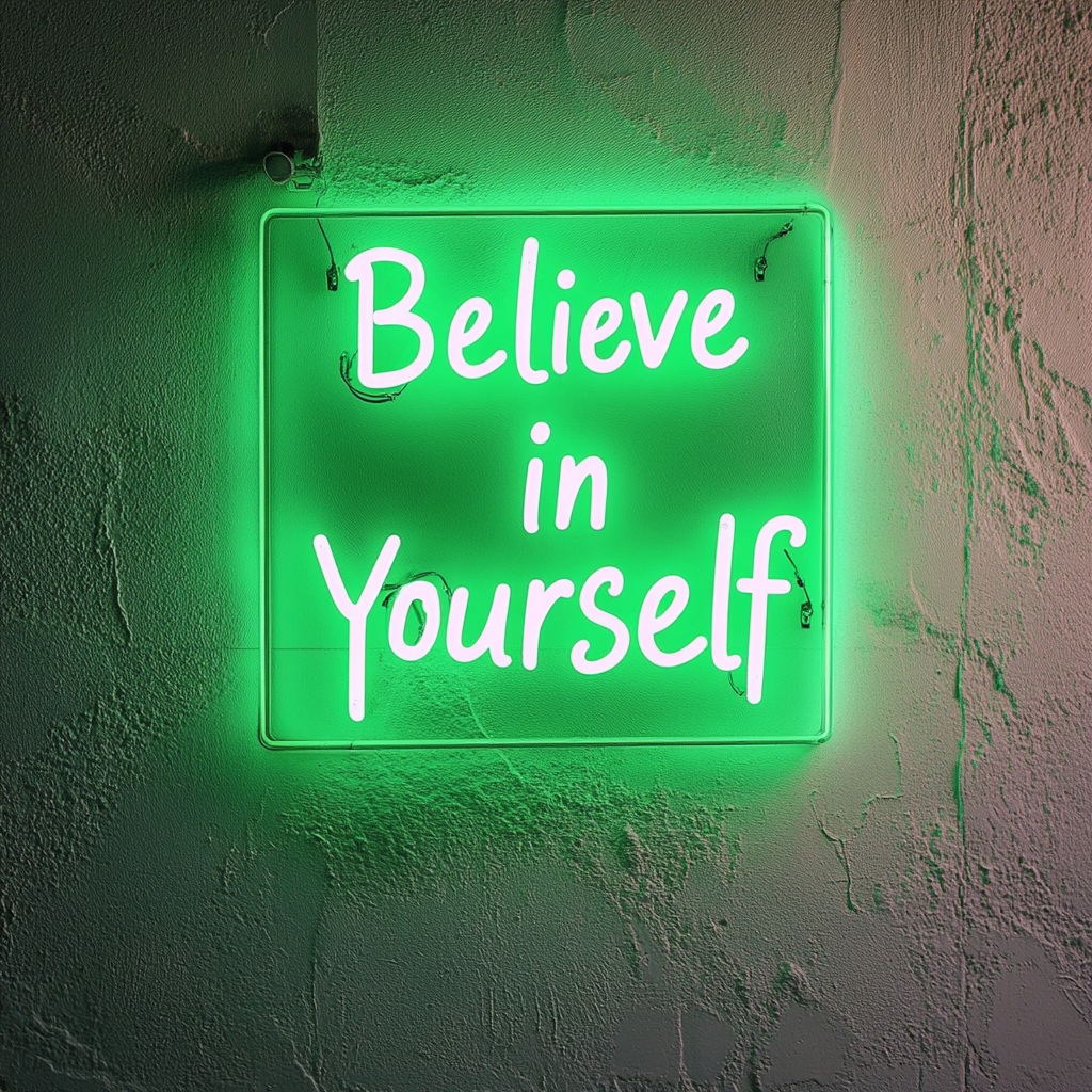 Believe in Yourself - Green Neon Sign, 18 Inches