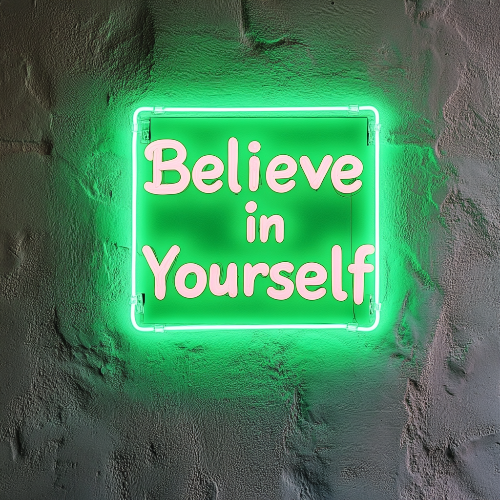 Believe in Yourself - Green Neon Sign, 18 Inches